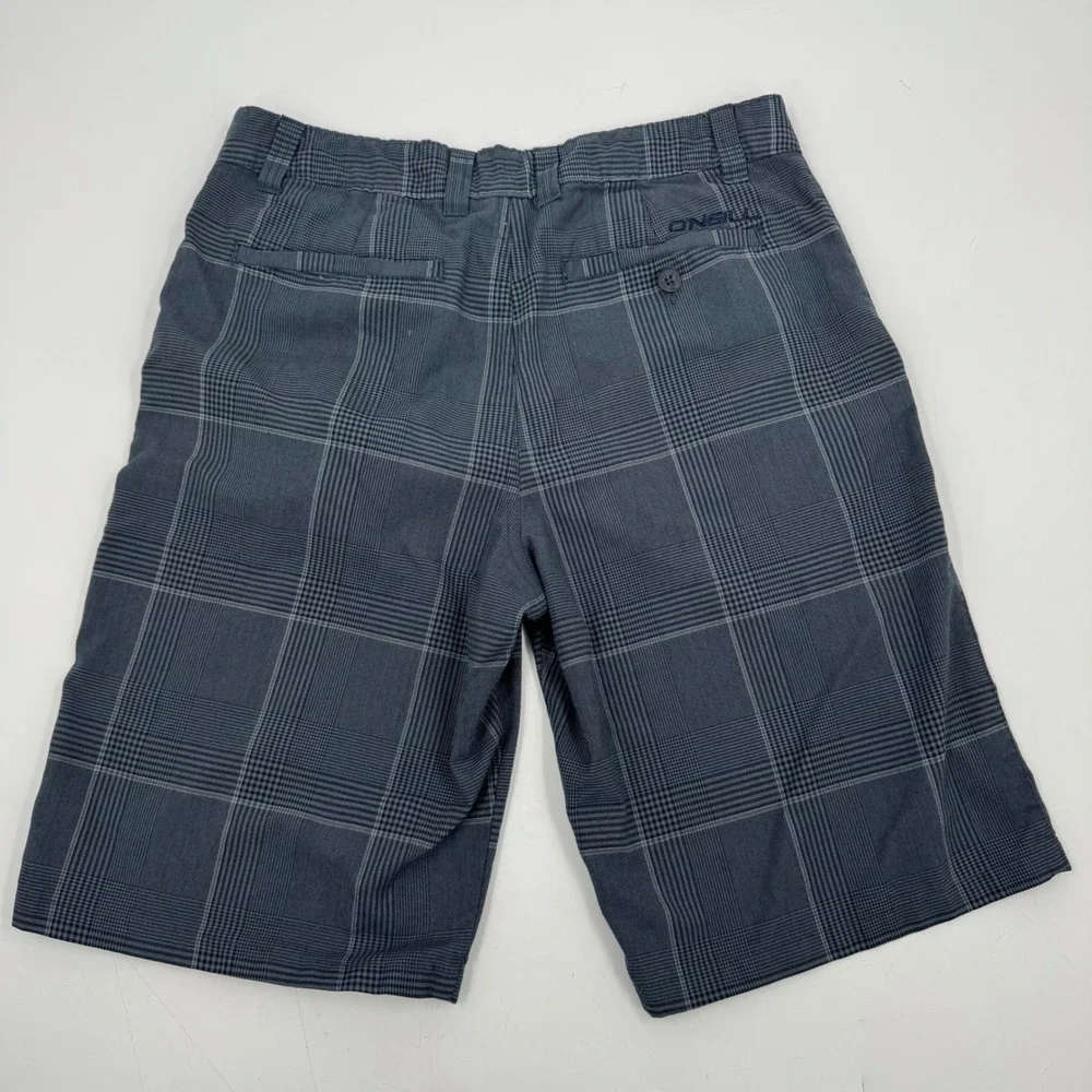 O'Neill Men's Plaid Shorts Size 30 Gray Relaxed‎ Fit Casual Beach Surf